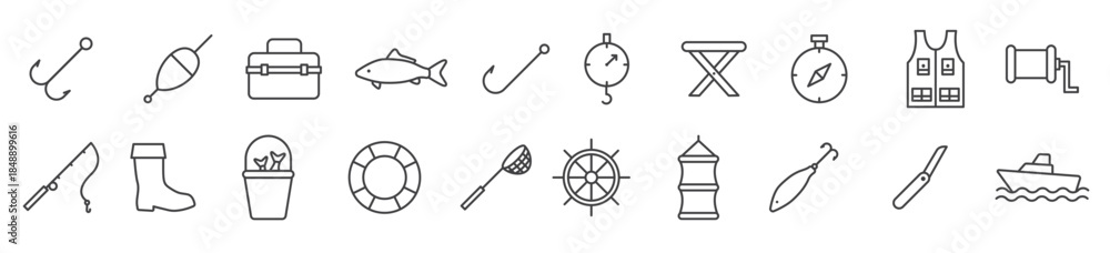 Obraz premium fishing tackle vector illustration