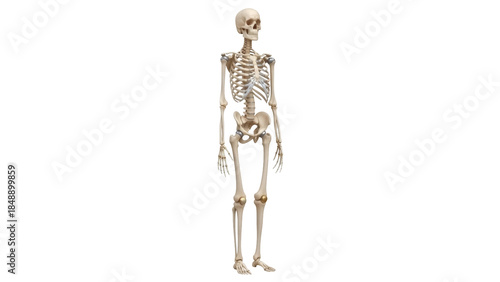 Photos Isolated full human skeleton standing with arms at sides, realistic medical anat