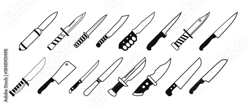  knife icon vector set hike illustration sign collection