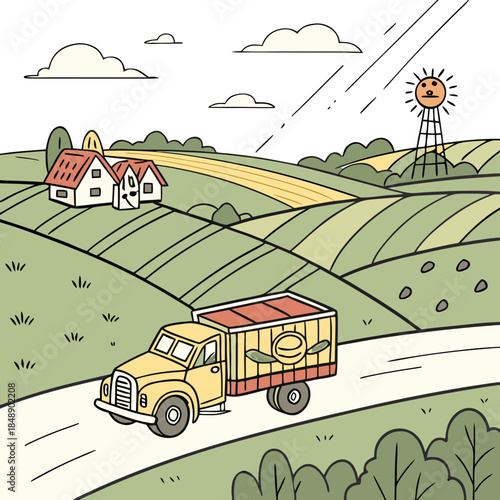 truck in the countryside