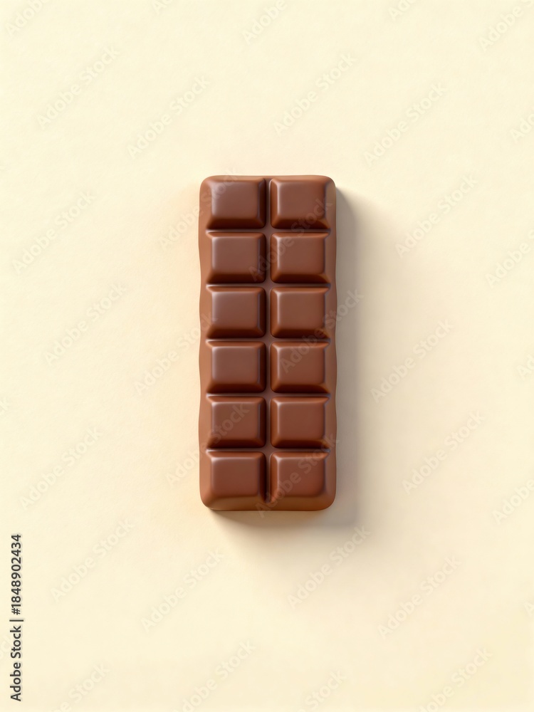 Obraz premium Delicious chocolate bar on cream background, sweet treat
