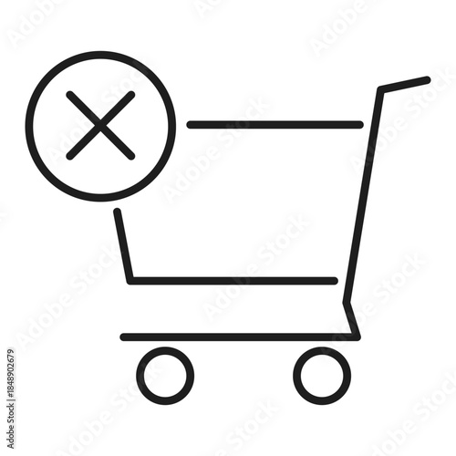 shopping cart web line icon