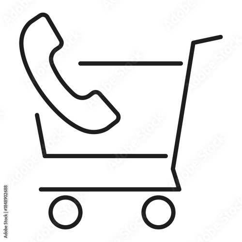shopping cart web line icon