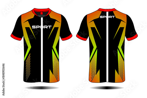 Vibrant Sports Jersey Design with Dynamic Colors and Modern Aesthetic for Athletes