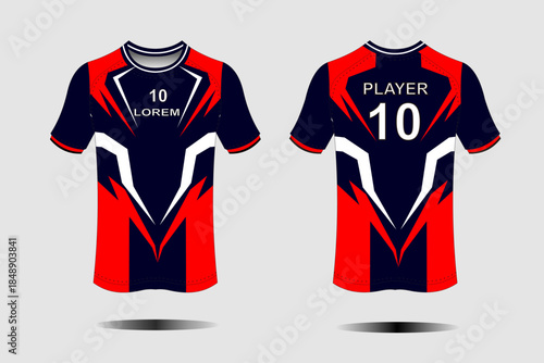 Customizable Sports Jersey Design Template with Bold Colors and Dynamic Graphics