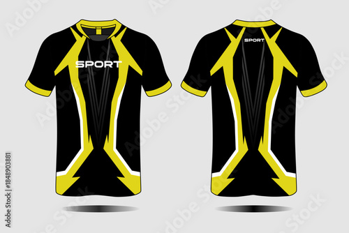 Stylish Black and Yellow Sport Shirt Design for Active Lifestyle and Athletic Wear