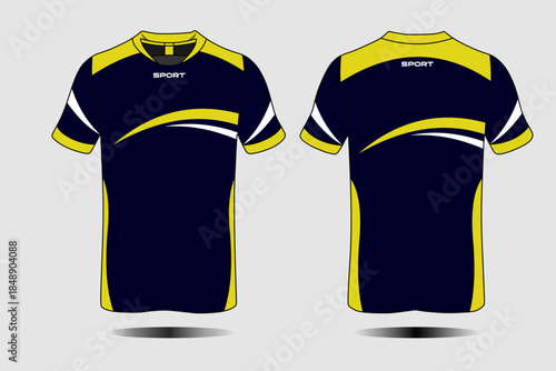 Stylish Athletic T-Shirt Design with Bold Colors and Modern Shapes for Sports Enthusiasts