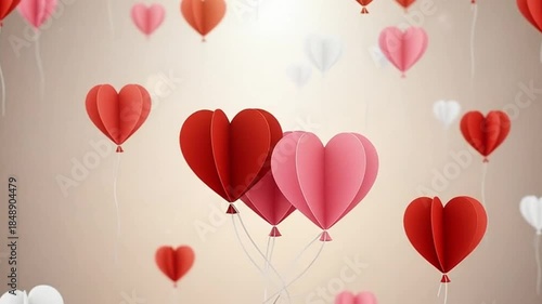 Whimsical Heart-Shaped Balloons Decoration for Romantic Celebrations and Events