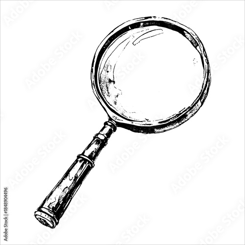 Vintage Magnifying Glass Illustration
