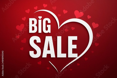 Big sale valentine's day promotion with heart background