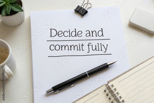 A note with the motivational phrase 