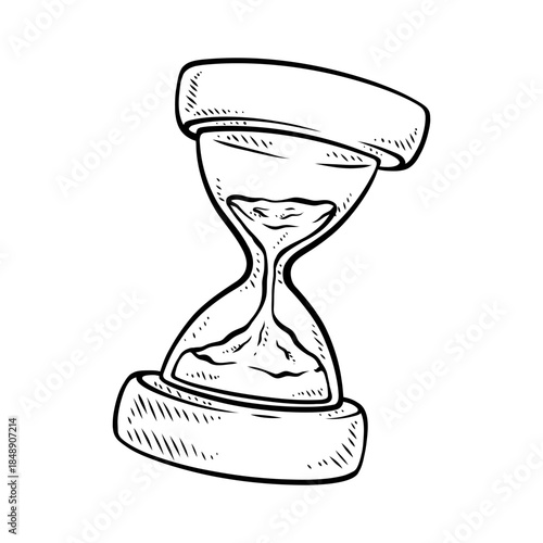 old hourglass vector line art handdrawn illustration