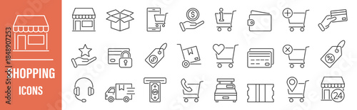 shopping and commerce icon set