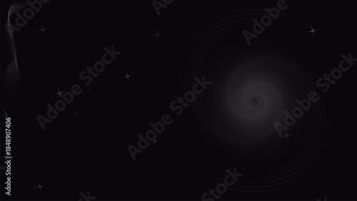 Dark Abstract Spiral Space Background with Subtle Light
