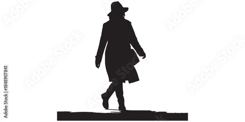 Group of People Wearing Jackets in Black Silhouette Style Diverse male silhouettes showcase modern casual style and active poses for design projects