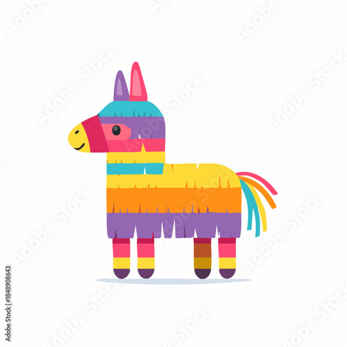 Colorful, Traditional Pinata Illustration for Celebrations and Party Games on bright Background