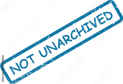 A blue textured rubber stamp displaying NOT SAFE printed diagonally on a simple white background