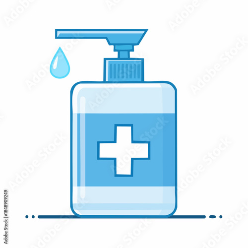 Sanitizer Dispenser with Falling Drop for Hygiene and Health Protection Against Germs and Viruses