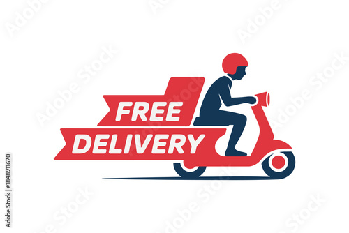 Free Delivery Scooter Illustration