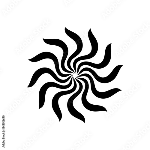 Lotus with spiral petal arrangement silhouette vector illustration