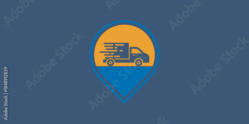 simple and modern van location logo design template elements