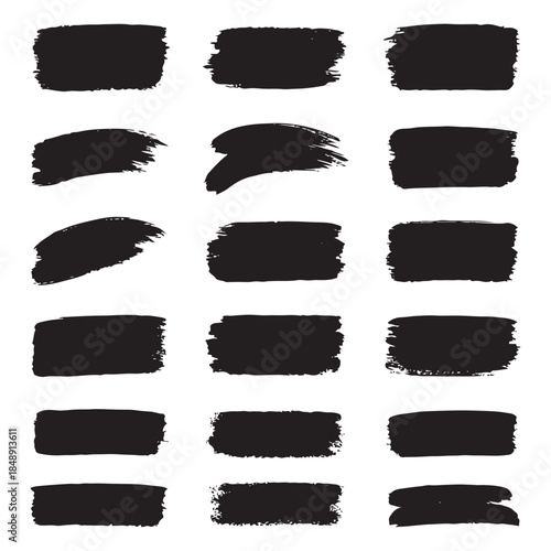 Hand-Drawn Grunge Brush Strokes in Black