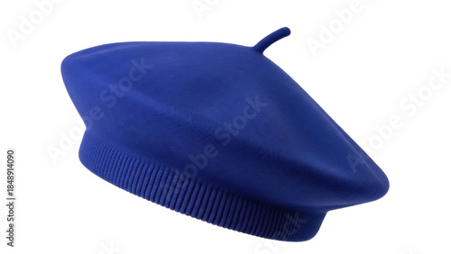 Quadro su tela Isolated French Beret Hat, Royal Blue Wool Felt Fashion Headwear Accessory, Chic