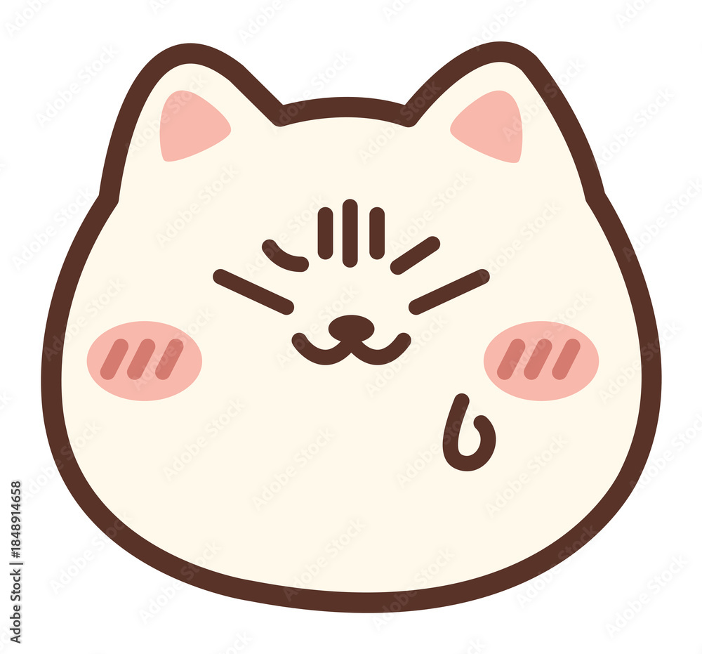 Fototapeta premium Stressed and Shaking White Cat Face Expression
