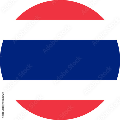 Fényképezés Thailand flag simple icon in round or circle shape