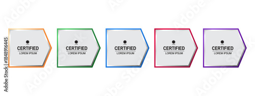 Set certificate badge minimalist template vector editable	
