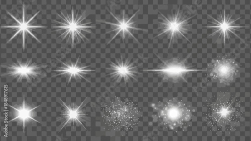 Collection of radiant starbursts