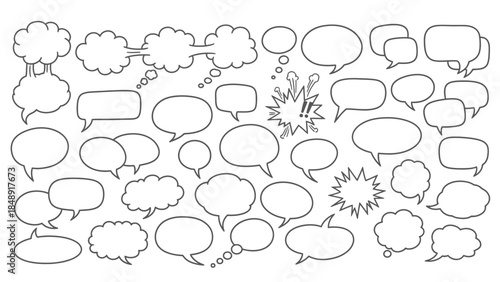 Collection of various speech bubbles