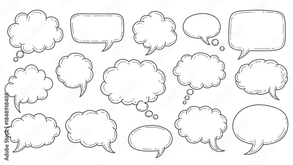 Fototapeta premium Collection of thought and speech bubbles