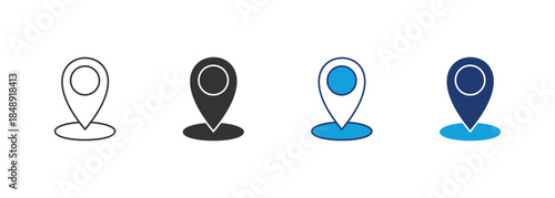 Map Marker Icon Set Multiple Style Collection
