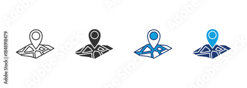 Street Map Icon Set Multiple Style Collection