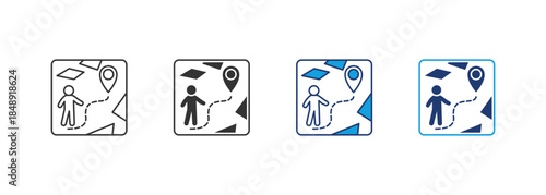 Travel Pin Icon Set Multiple Style Collection
