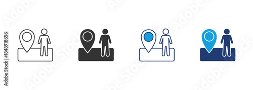 Drop Pin Icon Set Multiple Style Collection