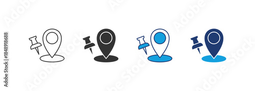 Map Pin Icon Set Multiple Style Collection