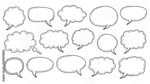 Collection of thought and speech bubbles