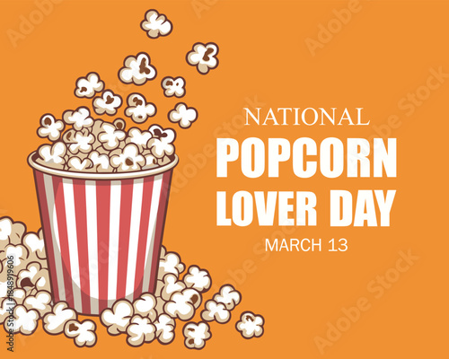 National Popcorn lover Day Banner, poster, card, background Design illustration.