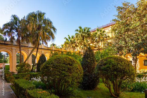 Seville Alcazar gardens in Andalusia, Spain