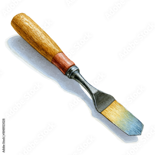 Chisel, watercolor clipart vector, isolated on a white background.