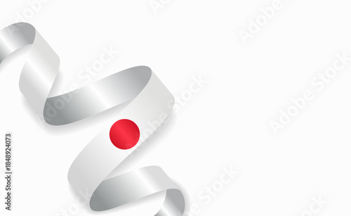 Japanese flag stylized wavy ribbon, symbolizing national pride, celebration, or cultural identity. Vector illustration.