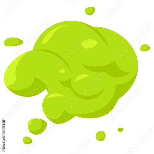 Bad smell icon. Green toxic cloud fume and stench effect. Flat vector illustration of disgusting odor and poison vapor.