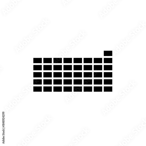 Ascending calendar block progression silhouette vector illustration