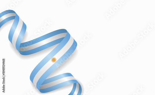 Argentinian flag stylized wavy ribbon, symbolizing national pride, celebration, or cultural identity. Vector illustration.