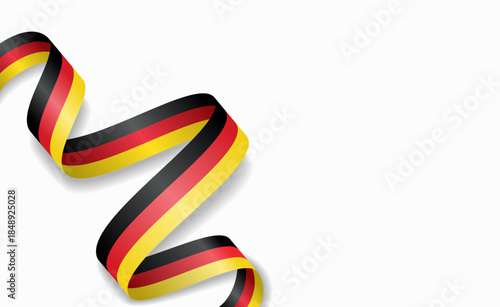 German flag stylized wavy ribbon, symbolizing national pride, celebration, or cultural identity. Vector illustration.