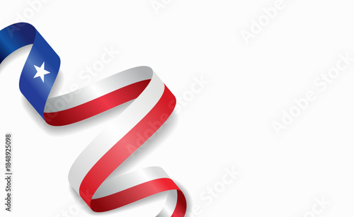 Texas flag stylized wavy ribbon, symbolizing national pride, celebration, or cultural identity. Vector illustration.
