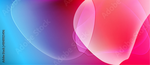 Abstract fluid shapes blend vibrant colors. Blue transitions into purple, then bright pink. Soft gradients create dynamic visual effect.