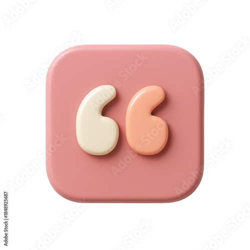 3D Quote Mark Icon for Testimonials and Creative Text